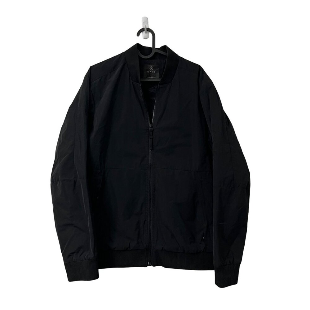 Way of Wade Black Streetwear Premium COllection Full Zip Bomber Jacket Mens L